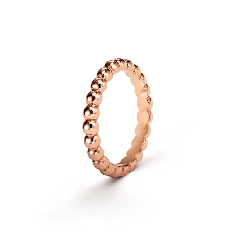 Perl¨¦e pearls of gold ring, medium model