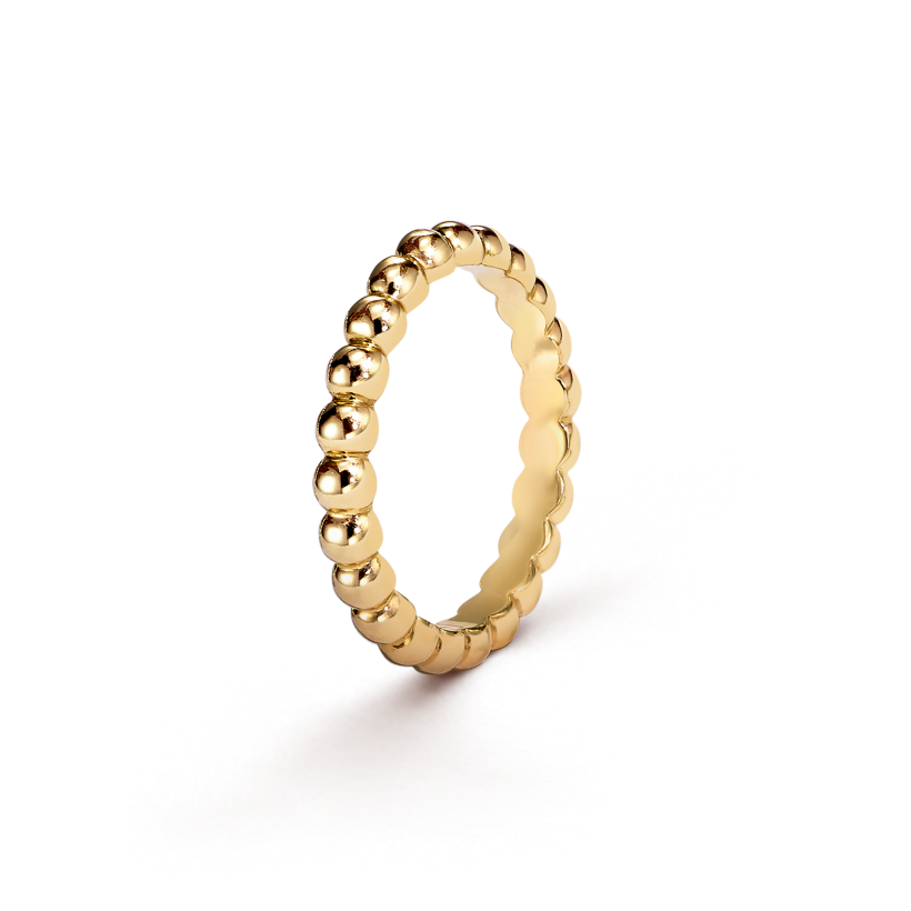 Perl¨¦e pearls of gold ring, medium model