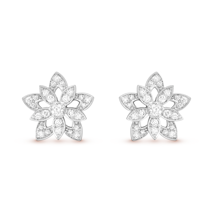 Lotus openwork earrings mini model